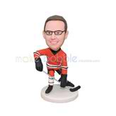 Customized red jersey Hockey bobble head doll 