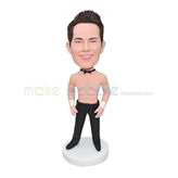 Customized no shirt and black pants bobblehead 