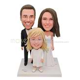 Customized special wedding bobblehead with flower girl