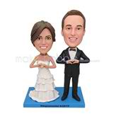 Romantic wedding bobblehead with heart