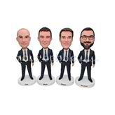 Customized black suit four groomsen bobblehead