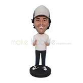 Funny expression bobblehead with white clothes