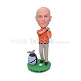 Personalized golf player bobblehead 