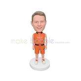 Personalized sportsman bobblehead wear orange jersey