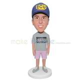 Personalized grey shirt and pink pants bobblehead