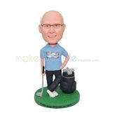 Personalized blue shirt and black pants bobblehead