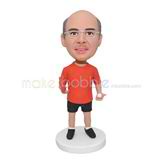 Handmade ping-pong bobble head doll