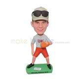 Handmade orange pants football bobblehead 