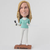 Custom female Doctor bobble doll in working cloth