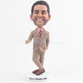 Personalized humorous CEO bobblehead in suit