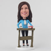 Excellent gift for teacher bobblehead in blue shirt