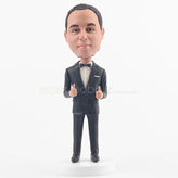 Perfect gift for husband bobblehead in black suit