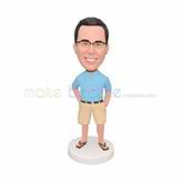 Blue clothes bobble head dall 