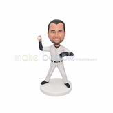 Baseball player whtie clothes bobblehead