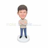 Personalized confident man bobblehead 