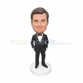 Custom officer bobblehead with black suit