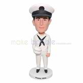 Custom handsome boy bobblehead with white uniform