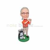 Custom red clothes bobble head doll