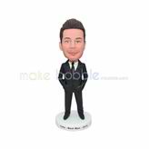 Successful CEO black suit bobblehead 