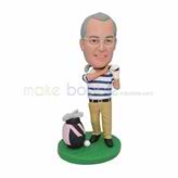 Golf player bobblehead with glasses