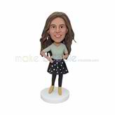 Beautiful young lady bobble head doll