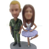 Create  personalised custom Ballet woman with soldiers bobbleheads