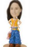 Girl bobblehead with yellow vest