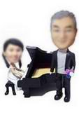 Black piano bobblehead