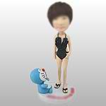 Beach beauty lady bobble head doll