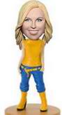 Female bobble head doll with yellow boots