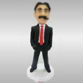 Black suit men bobble head dolls