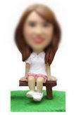 Casual female bobble head doll with Chair