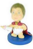 Novelty Superhero Baby Bobblehead with Bottle