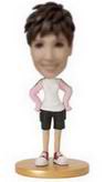 Female bobblehead  with black short pants