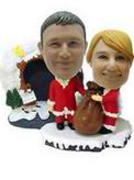 Sweet Santa Claus couple bobblehead