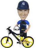 Male bobble head doll with Bicycle