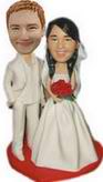 Wedding  bobble head doll with  white wedding dress