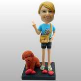 Casual lady bobble head doll