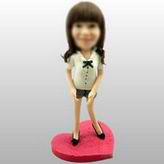 Personalize Casual girl bobble head doll