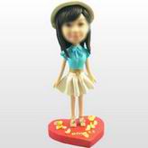 Casual active girl bobble head doll