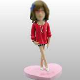 Casual girl bobble head doll