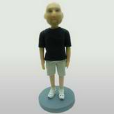 Casual Male bobble head doll with black shirt