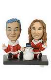 Couple bobblehead Santa Claus clothes