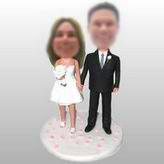 Couple western wedding bobble head doll