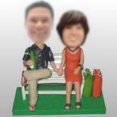 Couple Sit On The Chair bobble head dolls