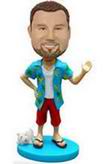 Beach casual male bobble head doll