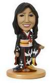 Japanese girl bobble head  doll with black kimono