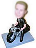 Man bobblehead with black Motorcycle