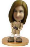 Casual female bobble head doll