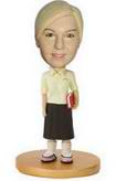 Teacher bobble head doll with  black dress